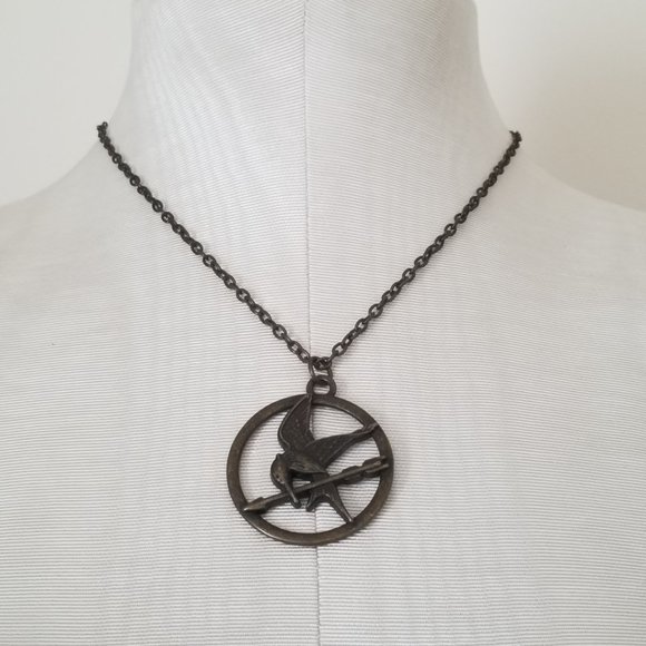 Mockingjay Necklace Unisex Bronze Treena Bean Hunger Games - Picture 2 of 15